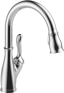 Delta Faucet Leland Pull Down Kitchen Faucet Chrome, Chrome Kitchen Faucets with Pull Down Sprayer, Kitchen Sink Faucet, Faucet for Kitchen Sink with Magnetic Docking Spray Head, Chrome 9178-DST