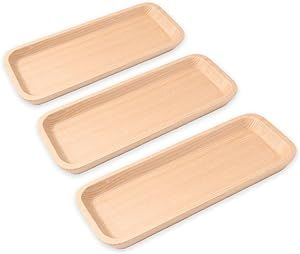 J-kitchens Outdoor Specialty Wooden Accessories Plates, Set of 3, 8.1 x 3.1 x 0.8 inches (20.5 x 8 x 2 cm)