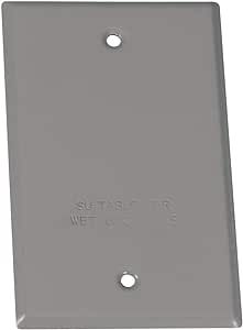 Sigma Engineered Solutions, Gray 14240 1-Gang Rectangular Stamped Weatherproof Cover, 1 Count (Pack of 1)