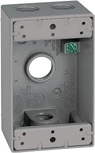 Sigma Electric, Gray Count (Pack of 1) Sigma Engineered Solutions, 14251 1/2-Inch 4 Hole 1-Gang Box