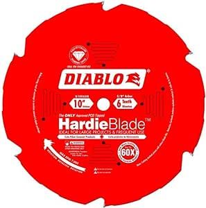 Freud Diablo 10"x6 Tooth Polycrystalline Diamond Tipped Cement Saw Blade 5/8"