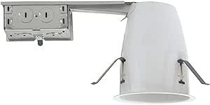 NICOR Lighting 4 inch Remodel Housing, Line voltage, Non-IC (19001AR) , White