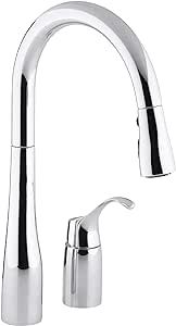 KOHLER 647-CP K-647-CP, 2-Spray, Kitchen Sink Faucet with Pull Down Sprayer, Polished Chrome
