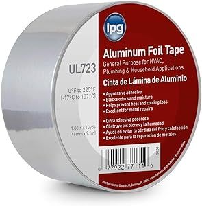 IPG Aluminum Foil Tape, 2" x 10 yd, Silver (Single Roll)