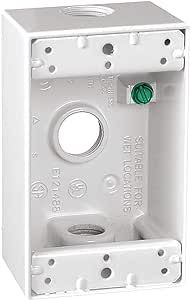 Sigma Engineered Solutions, White Count (Pack of 1) Sigma Electric 14250WH 1/2-Inch 3 Hole 1-Gang Box