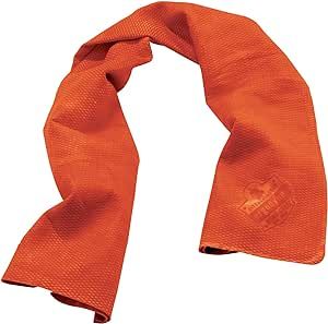 Ergodyne Chill Its 6602 Cooling Towel, Long Lasting Cooling Relief Orange 29.50" x 13.00"