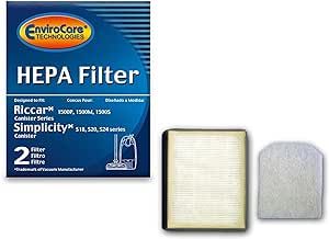 EnviroCare Replacement HEPA Vacuum Cleaner Filters Designed To Fit Riccar: RF15, 1500P, 1500M, 1800S and Simplicity: S24, S20, S18 2 Filters