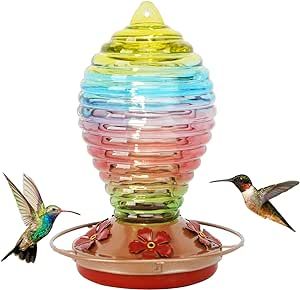 TT Nature Hummingbird Feeder Glass, Bird Feeders for Outdoors, Hummingbird Feeder for Gift Ideas and Gardening Gifts V18