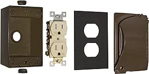 Sigma Engineered Solutions, Bronze Sigma Electric 16446BR TRWR Duplex Receptacle Kit with Universal Cover