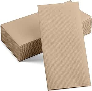 Linen-Feel Colored Paper Napkins - Decortive Cloth-Like Wood Dinner Napkins - Soft And Absorbent. For Kitchen, Party, Wedding, Bathroom Or Any Occasion. (Pack of 100)